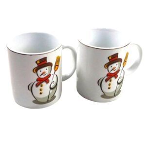 Jerren Kirsty Whimsical Snowman Frosty Design Christmas‎ Festive Coffee Mugs (2)